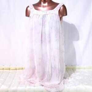 Aristocraft Vintage Floral Pink Double Nylon Nightgown M/L